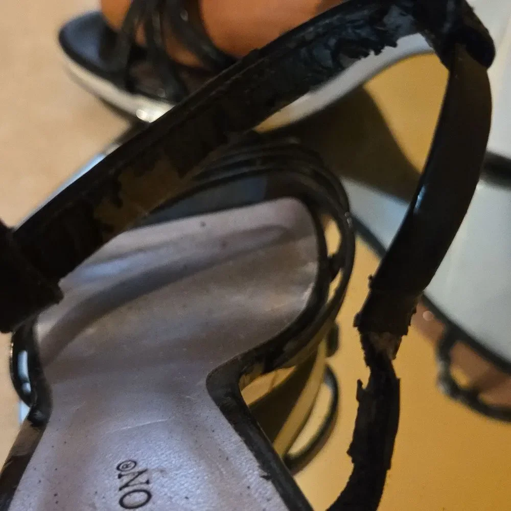Worthington Black Strappy Heels - Picture 5 of 9